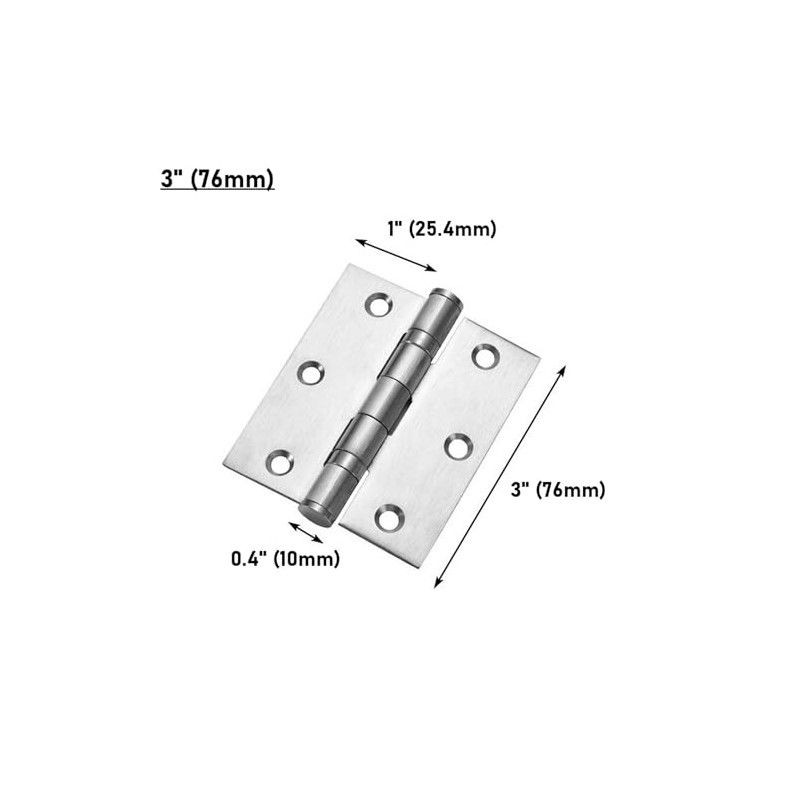Polished Chrome Ball Bearing Hinges, Heavy Duty Steel Door Hinges