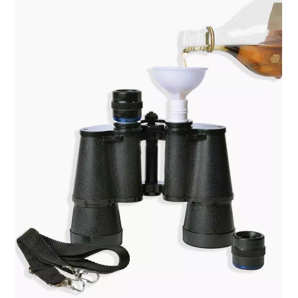 Ideas In Life Hidden Alcohol Binoculars Flask Double Barreled -