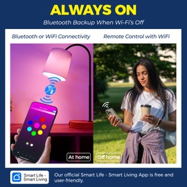 Lightinginside Smart Light Bulbs 6 Pack, Smart Bulb Works with Alexa/Google Home/Smart Life, CRI>90, RGBCW Color Changing LED Light Bulbs, 2.4G WiFi Bluetooth A19 E26 Bulb, No Hub Required, ETL Listed