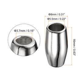 uxcell 10Pcs Metal Bell Stopper, 3.7mm Conical Cord Ends Lock Rope Fastener End Stoppers for Drawstring Lanyard Backpack Bag DIY, Silver