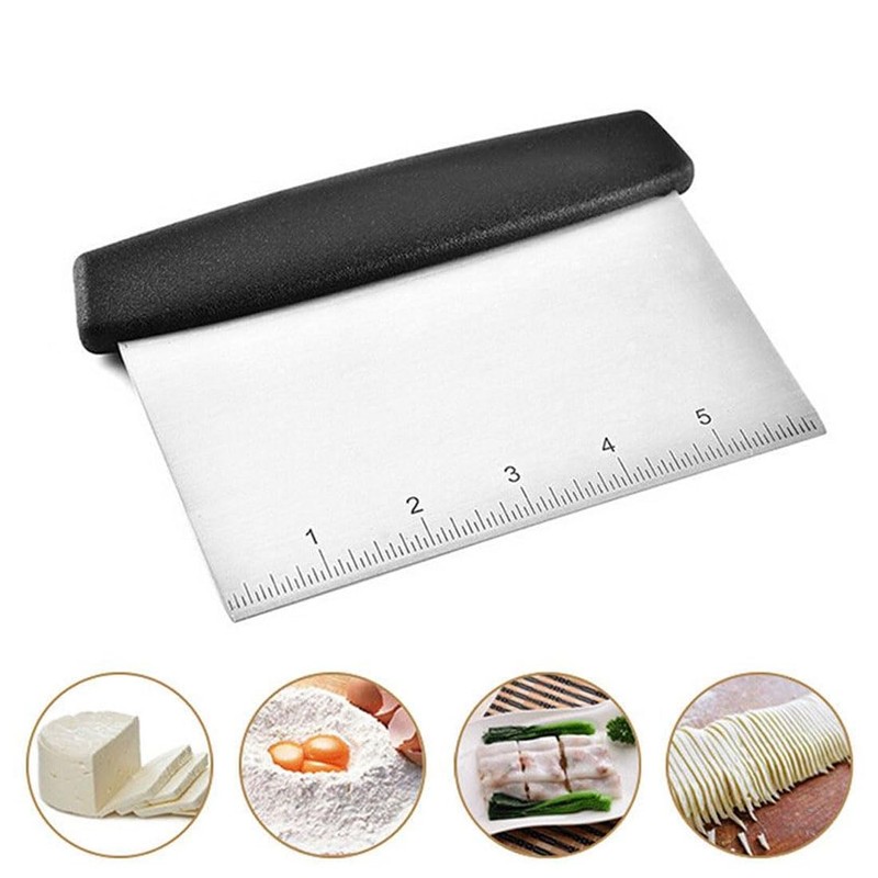 BZKSER Dough Scraper, 1 Piece Scraper for Dough, Stainless Steel,