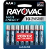 Rayovac AAA Batteries, Alkaline, 8 Count