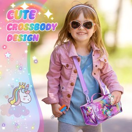 Hot Bee Unicorn Gifts for Girls 3 4 5 6 7 8 Years, Toy from 3 4 5 6 Years Girls, Felt Tip Pens Glitter Pens Girls, Craft Set Children