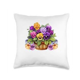 Pansy Flower Seeds Pansies Pansy Seeds for Planting Throw Pillow