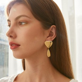 COORWEEL Gold Statement Geometric Drop Dangle Earrings for Women Fashion Jewelry Gift