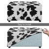 Hechitok Cow Print Ottoman Covers Slipcover Rectangle Form Fit Stretch