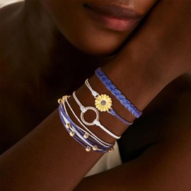 choice of all Cute Bracelets Sunflower Bracelet Boho Surfer Friendship Bracelet Adjustable String Blue Bracelet for Women Trendy Jewelry Gifts