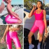 PESION - Pantalones cortos de yoga para mujer con licra