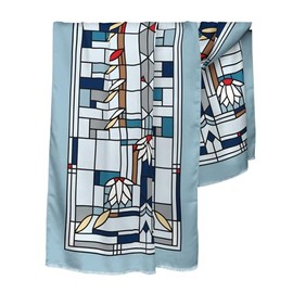 RainCaper Frank Lloyd Wright Floral Silk Blend Women’s Fashion Shawl (FLW Waterlilies)