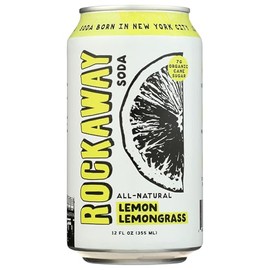 Rockaway Last Stop Chill Plant Powered Soda, Lemon Lemongrass, Vegan Friendly, Non-GMO, 12 Fluid Ounce (Pack of 12)