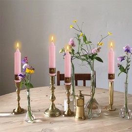 Gedengni Pastel Taper Candle Pink Candlesticks,7Inches Short Tapered Candles Unscented Candle Sticks Dripless Candles for Dinner Decor Women Gift Idea,4pcs (18D4PC-PINK)