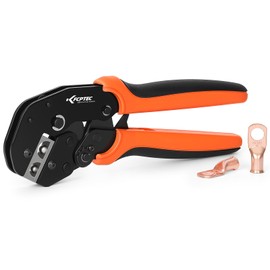 KF CPTEC Battery Cable Lug Crimping Tool KF-SK25B – Ratcheting Crimper for AWG 6 & 4 (16mm²/25mm²) Copper Lugs – Trapezoidal Crimp Profile for Automotive, Truck, Marine & Generator Applications