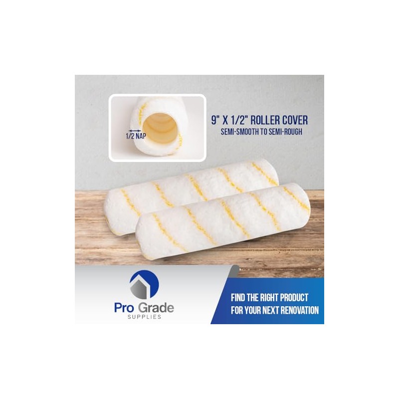 Pro Grade - Cubiertas para rodillos de pintura, microfibra de