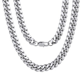 Curb Cuban Link Chain Necklaces for Men Jewelry 28inch Stainless Steel Colar Silver Color