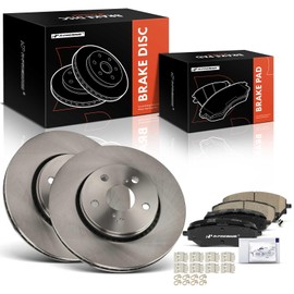 A-Premium 11.75 inch (298.5mm) Front Vented Disc Brake Rotors + Ceramic Pads Kit Compatible with Select Toyota Models - C-HR CHR 2018 2019 2020 2021 2022, 6-PC Set