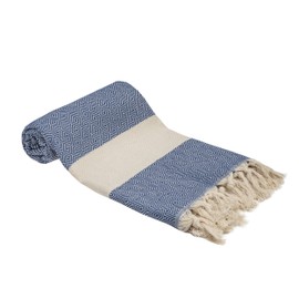 Blue Beach Turkish Towel Diamond -100x180cm Large Turkish Hammam Peshtemal Towel - Super Absorbent, Quick Dry, Lightweight, Compact Towels for Swimming, Bath, Gym, Sauna and Travel (Blue, 1)