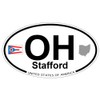 US Decal, Inc. Stafford, Ohio Oval Sticker with State Flag