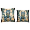 Elegant Vintage Cat with Tea Cup Throw Pillow
