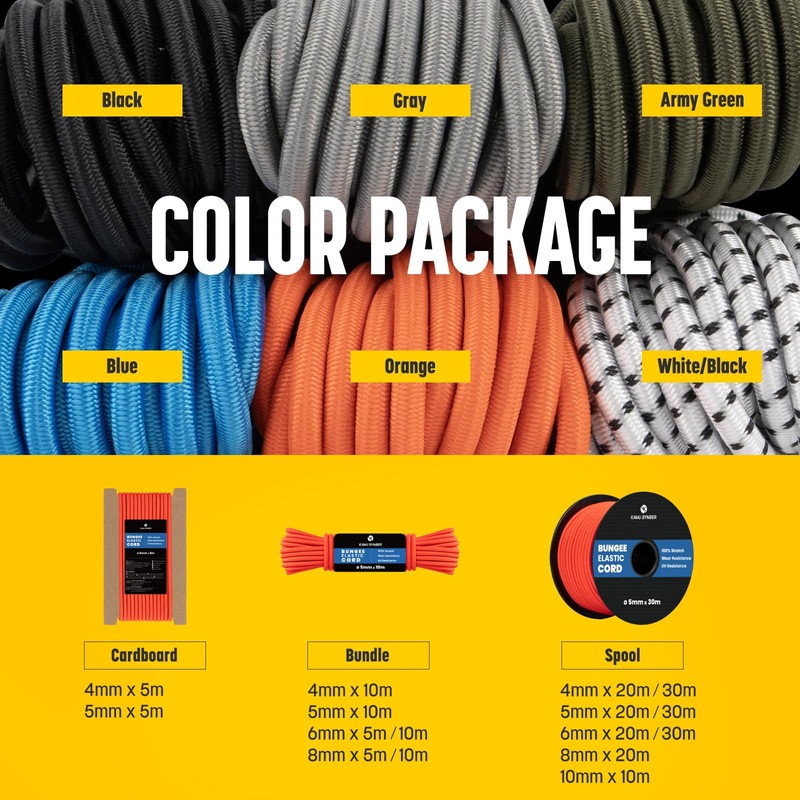Kamu Synber Bungee Cord 5mm x 20m Elastic Shock Cord
