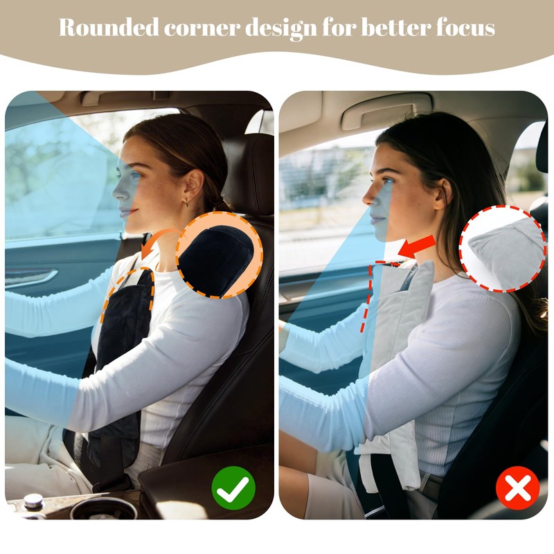 RoamReady Rounded Corners Seat Belt Pillow for Post Heart Surgery