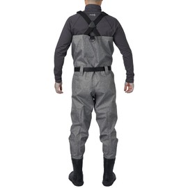 BASSDASH IMMERSE Breathable Ripstop Stocking Boot Foot Fishing Hunting Waders Lightweight Grey Camo Chest Wader for Men Women