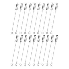 M METERXITY 20-Pack Brooch Stick Pins, 2 Inch Copper Long Needle Eye Pin with Stopper Ends for DIY Clothing/Accessories/Suit Tie/hat/Scarf/Jewelry, Straight Flat Head Pins [Silver]