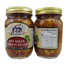Amish Wedding Hot Green Tomato Relish 15 Ounces (Pack of 2)