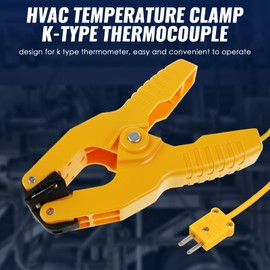 Temperature Clamp HVAC K-Type Thermocouple Thermometer Lead Probe Pipe Clamp Multimeter Sensor Jaw Clip Plumbing Clamp