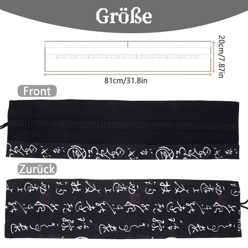 Watercolour Brush Canvas Pen Roll Bag Roll Pencil Case Pen