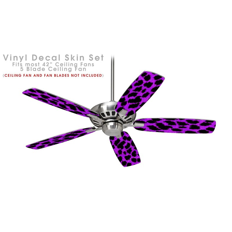 Purple Leopard - Ceiling Fan Skin Kit fits most 42