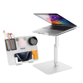 Rmour MT3 Sit-Stand Desk Converter, Adjustable Sturdy Gaming Laptop Stand and Stand Up Desk Riser, Foldable Ergonomic Computer Stand for Work and Home (Silver)