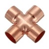 PATIKIL 7/8"(22mm) Copper Cross Pipe Fitting, 4 Way Welding Copper