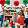 Merry Christmas Banner Christmas Decorations with 30pcs Red Green White