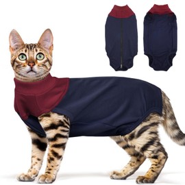 Cat Recovery Suit Female, Breathable Onesie After Surgery Female for Abdominal Wounds or Skin Diseases, Anti-Licking Full Body Cat Surgery Recovery Suit, E-Collar Alternative Wear