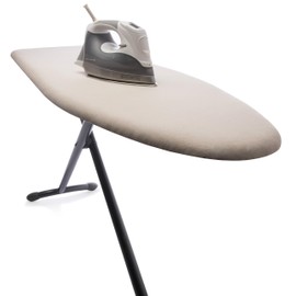 TIVIT Ironing Board Cover 13 x 44 Small Chemical Free Eco-Friendly Padded Covers - Unbleached, Untreated Natural Cotton & Wool Pad - 2 Layer, 3 Fastener Straps, Pull Bungee Cord - Made in Italy