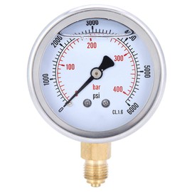 Fydun TS PGG604-400 Bar Y60 Radial Oil Filled Pressure Gauge Stainless Steel Housing 1/4BSP Lower Bracket for Machines