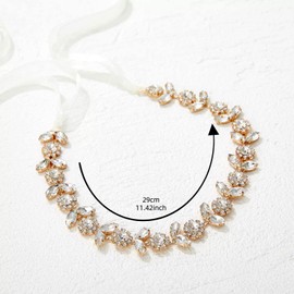 YXYAOLEE Flower Girl Headpiece Crystal Girls Headband Hair Accessories for Birthday Photography Rhinestone Headband Flowers and Leaves Crown Hair Band