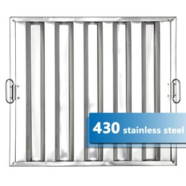 GAOMON Commerical Hood Filters 19.5W x 15.5H Inch, 430 Stainless Steel 5 Grooves, Range Hood Filters for Restaurant Kitchen Exhaust Hoods, Pack of 6