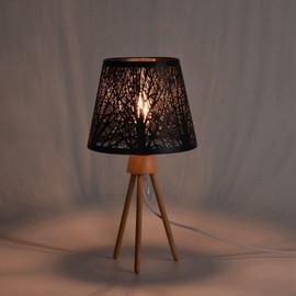 Caoruiy Small Lamp Shade,Barrel Metal Lampshade with Pattern of for Table Chandelier Wall Lamp Black