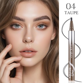 Prreal Liquid Eyebrow Pencil, Micro-Fork Tip Applicator Eyebrow Pen, Waterproof Eyebrow Pencils for Women, Natural Looking Wild Eyebrow Long-Lasting Eye Makeup, 04 Taupe