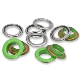 Prym 542565 542542 Eyelets with Washers 11 mm Red/Silver Can be Used with Vario Creative Tool, Light Green, Diameter 14 mm, 15