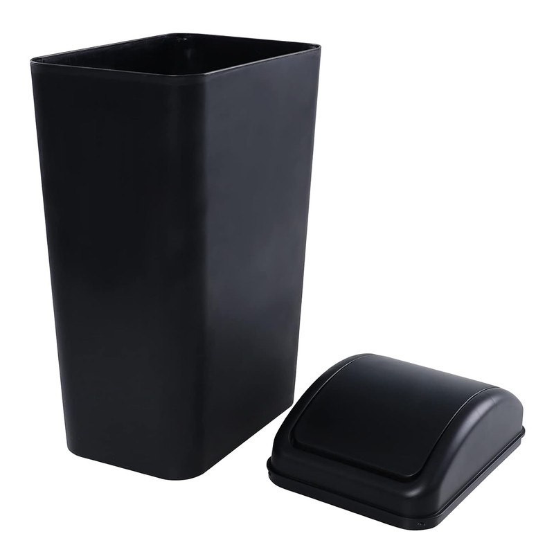 Cubo de Basura de Plástico, Bote de Basura Negro con
