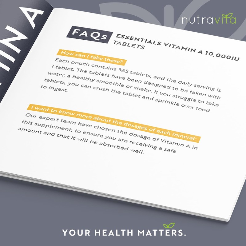 Nutravita Vitamin A 10,000 IU – 365 Vitamin A Tablets