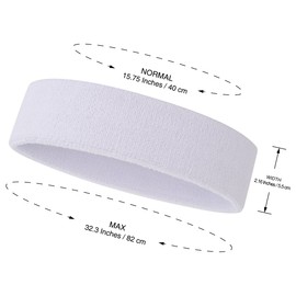 ONUPGO Sweatband Headband Men & Women - 3 Pieces Sports Headbands Moisture Wicking Athletic Cotton Terry Sweatband Sweat-Absorbing Headband 3 Black/White/Green