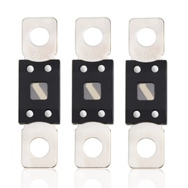 CHRI Mega High Current Fuse Screw Fuse Pack of 3 Fuses 50A Amp up to 58V DC - Car Truck