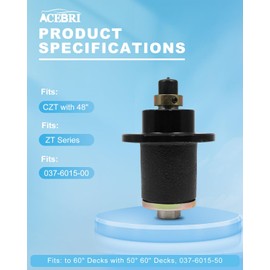 ACEBRI 037-6015-50 Deck Spindle Assembly for Bad Boy CZT ZT Elite Pup Lightning Series 48 50 52 60 72 Inch Deck Zero Turn Mowers Replaces 037-6015-00
