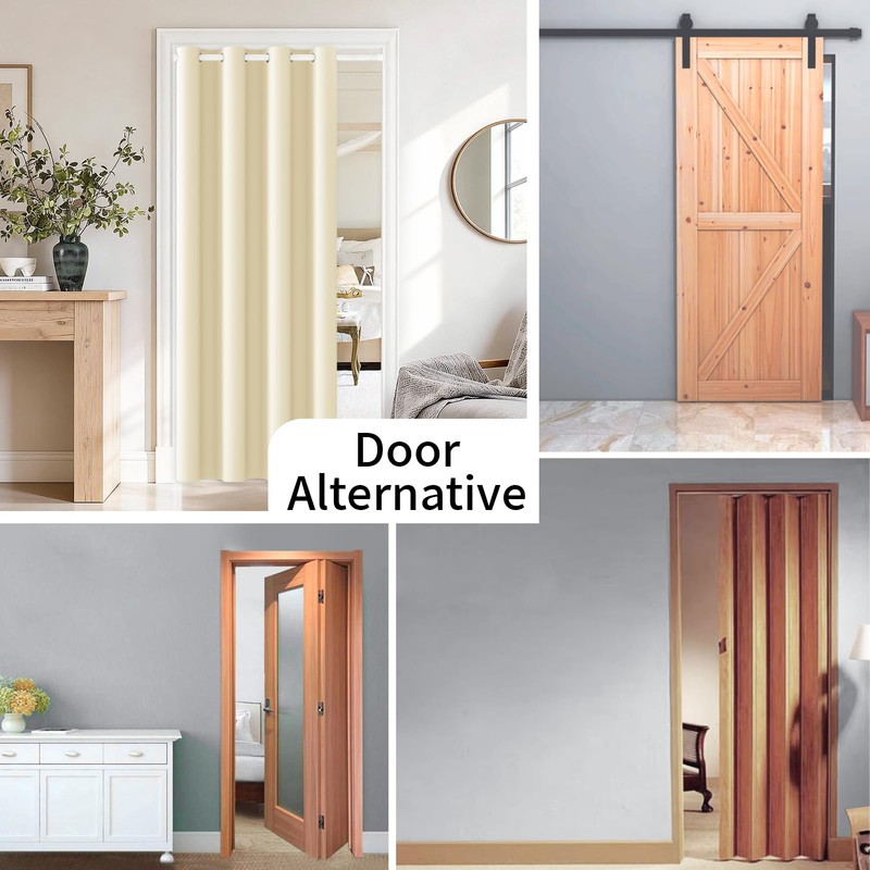 Vatge Door Curtain with Rod and Magnets, W42 x L80,