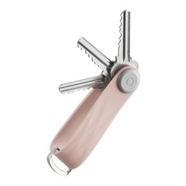Orbitkey Active Rubber Key Organizer | Weather Resistant, Stainless Steel Locking Mechanism, Slim & Quiet Profile | Holds up to 7 Keys (Dusty Pink)