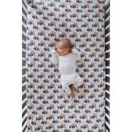 Premium Fitted Knit Crib Sheet/Toddler Sheet"Bison" by Copper Pearl
