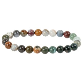 Eledoro PowerBead, Women’s Stretch Bead Bracelet, Made of 8 mm Gemstone Beads, 17 - 18 cm, gemstone, multicoloured